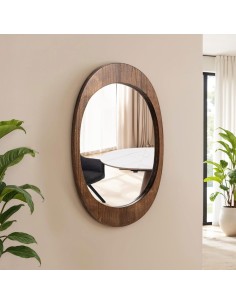Espejo NOGAL oval