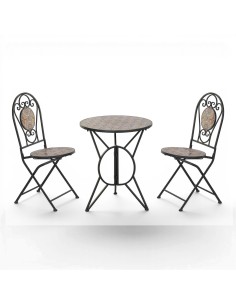 Set mesa + 2 sillas MOISA forja