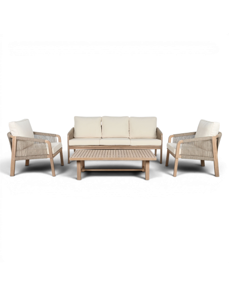 Set mesa + 3 sillones ACACIA