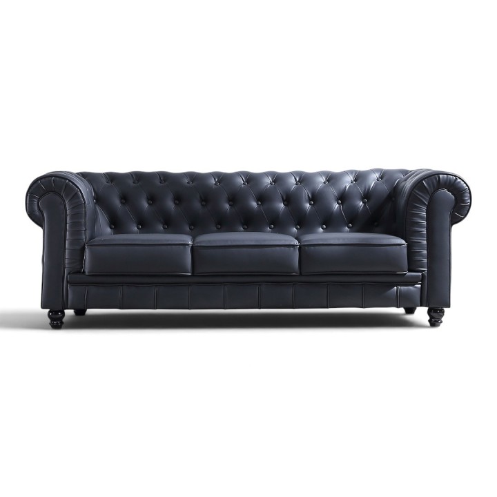 Sofa 3p CHESTERFIELD negro