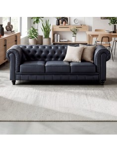 Sofa 3p CHESTERFIELD negro 2