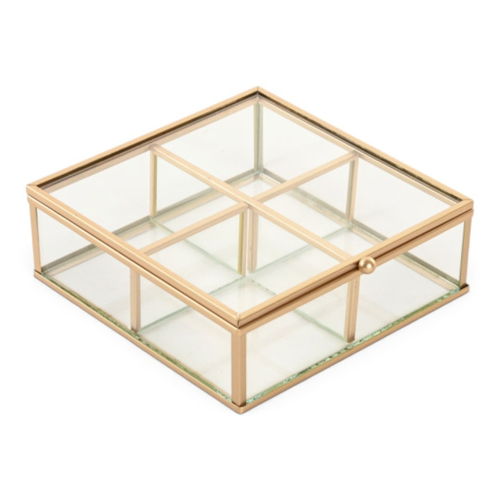 Joyero CRISTAL dorado 15cm