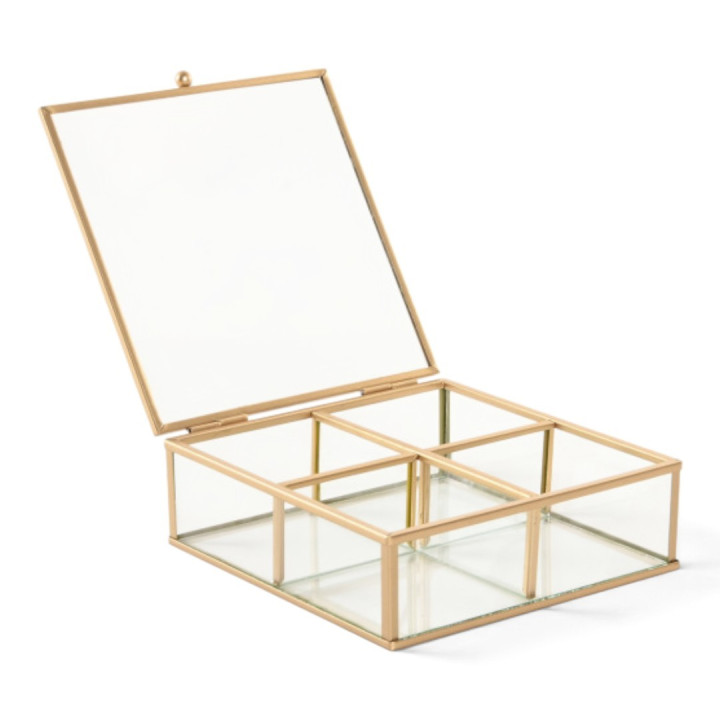 Joyero CRISTAL dorado 15cm