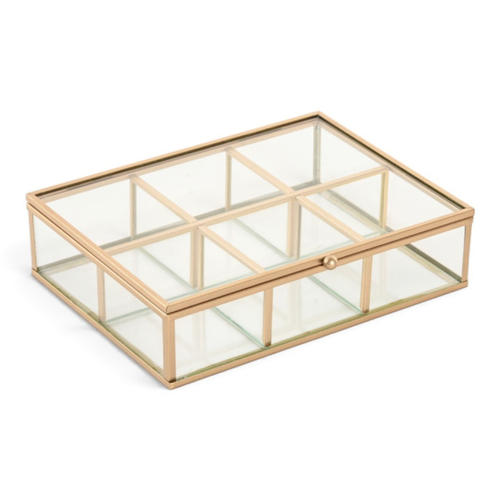 Joyero CRISTAL dorado 20cm