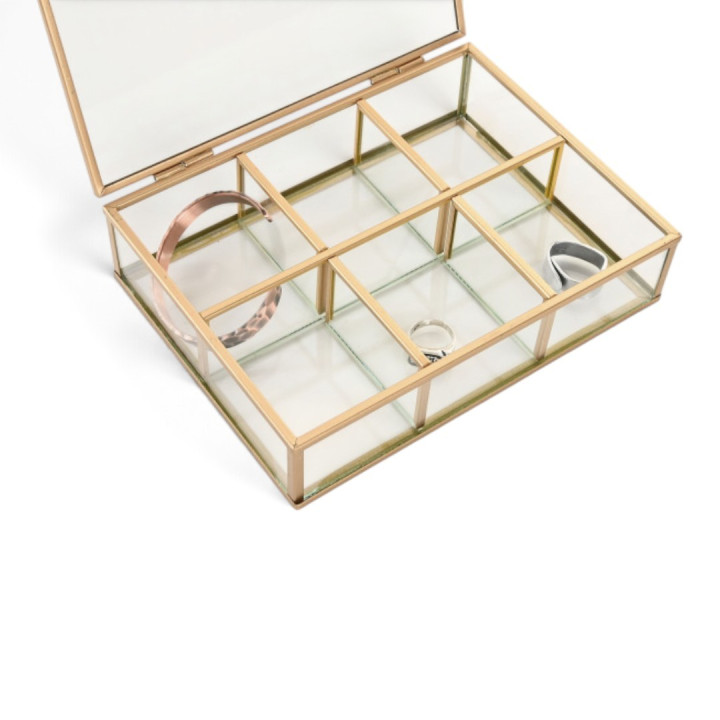Joyero CRISTAL dorado 20cm