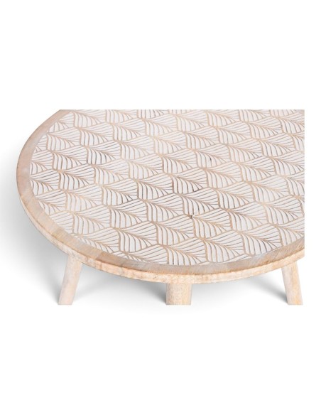 Mesa auxiliar MANDALA blanco/madera