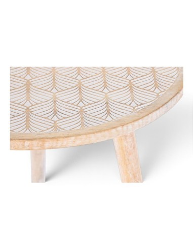 Mesa auxiliar MANDALA blanco/madera