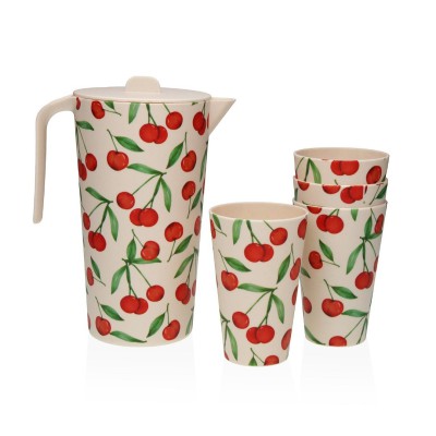 Set jarra/4 vasos CEREZAS