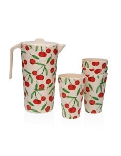 Set jarra/4 vasos CEREZAS