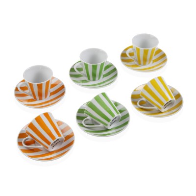Set 6 taza/plato CITRUS rayas