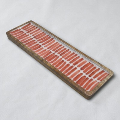 Bandeja 50x15 RAYAS coral