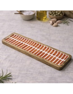 Bandeja 40X10 RAYAS coral