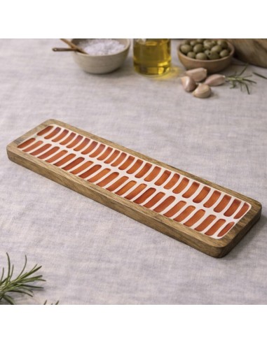Bandeja 40X10 RAYAS coral