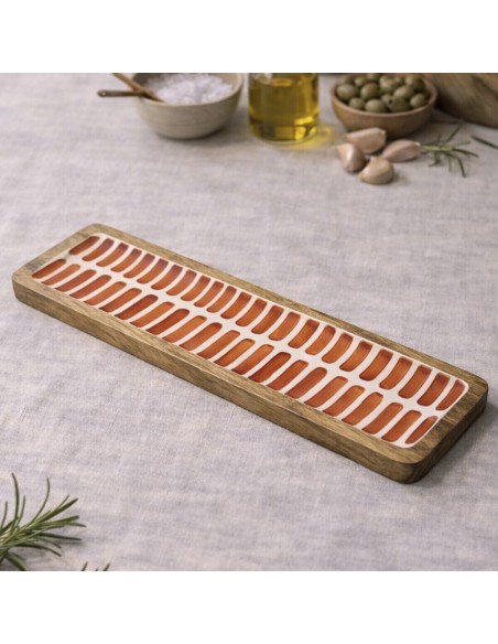 Bandeja 40X10 RAYAS coral