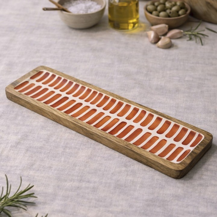 Bandeja 40X10 RAYAS coral