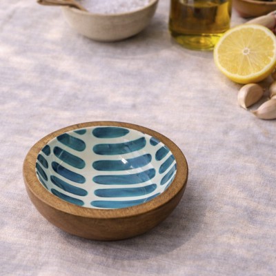 Bol Rayas Azul 13x6 - Utensilios de Cocina Elegantes