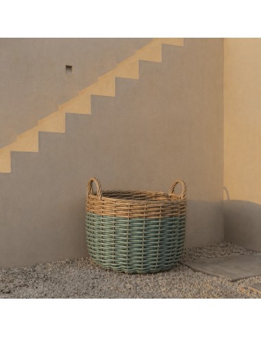 Cesta EXTERIOR verde mediana asa