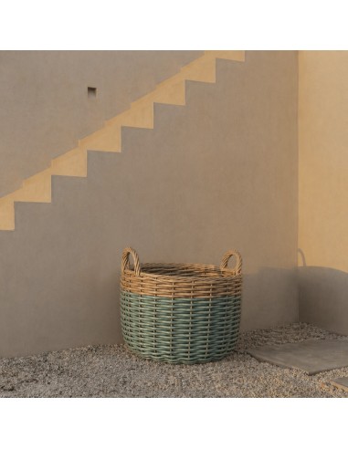 Cesta EXTERIOR verde pequeña asa