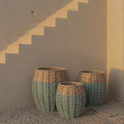 Cesta EXTERIOR verde pequeña
