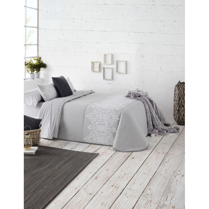 Colcha bouti BIANCA gris para cama de 135
