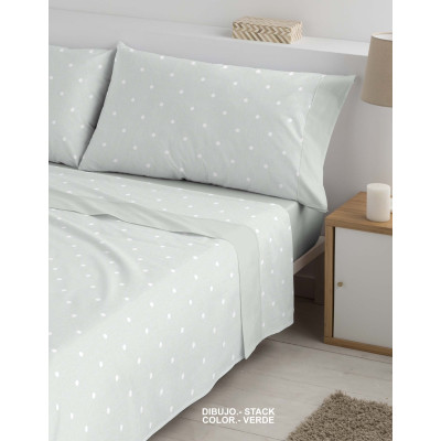 Juego de sábanas STACK verde para cama de 180