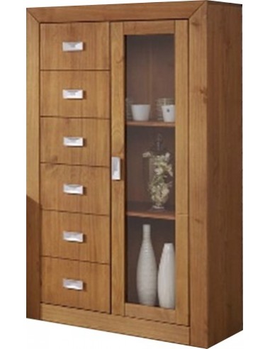 Alacena 1 puerta cristal + 6 cajones AIHAB