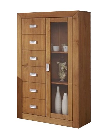 Alacena 1 puerta cristal + 6 cajones AIHAB