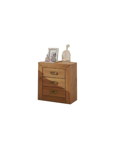 Mesa de noche de madera 3 cajones AIHAB
