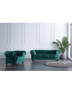 Sofá CHESTERFIELD 3p verde 2