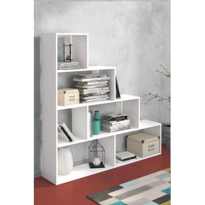 Estantería AURA escalera blanca - Ideal para libros y decoración