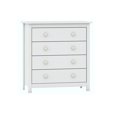 Cómoda TABAC 4 gavetas - Madera de pino macizo blanca