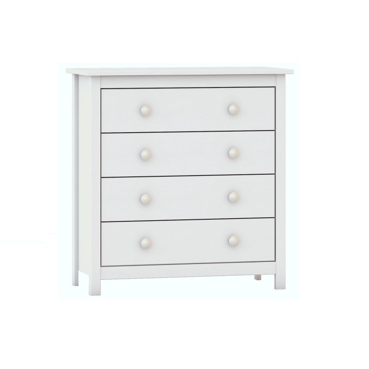 Cómoda TABAC 4 gavetas - Madera de pino macizo blanca