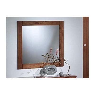 Espejo LUNA cuadrado nogal - Marco de madera elegante
