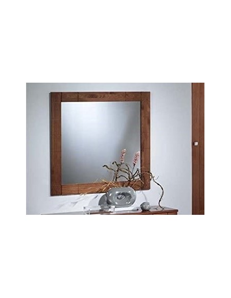 Espejo LUNA cuadrado nogal