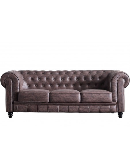 Sofá CHESTERFIELD 3p choco