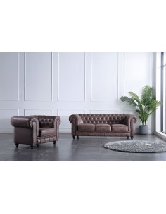 Sofá CHESTERFIELD 3p choco 2