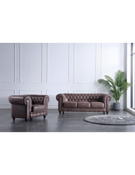 Sofá CHESTERFIELD 3p choco