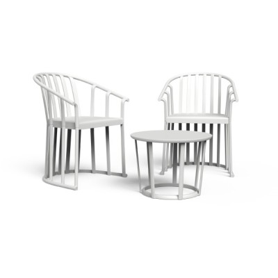 Mesa y 2 sillones RAFF blanco - Diseño elegante y duradero