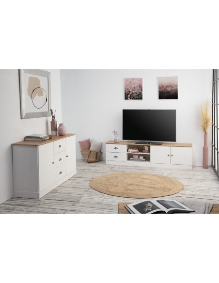 Mueble TV DUBLIN 180 cm blanco