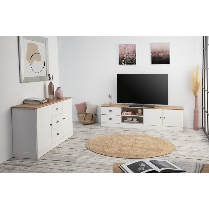 Mueble TV DUBLIN 180 cm blanco