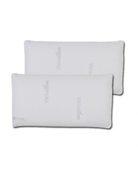 Pack 2 almohadas VISCOSILVER bloque viscoelástica 75cm