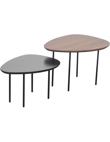 Set mesitas ALVARO negro-madera