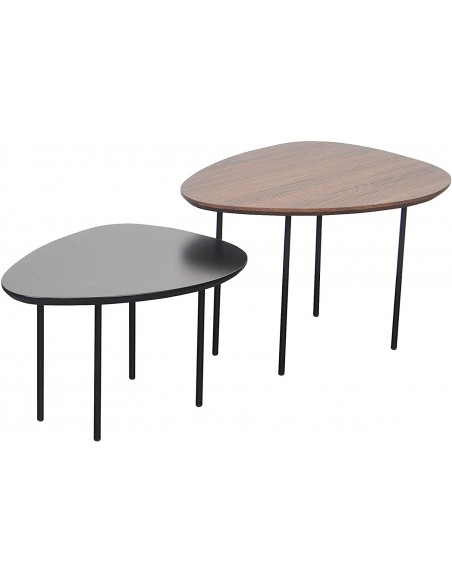 Set mesitas ALVARO negro-madera
