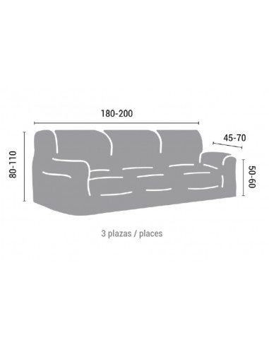 Funda elástica sofá BEGA 3 plazas naranja